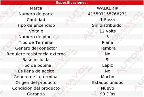 Bobina Walker M37 V6 3.7l Infiniti 11-13 Foto 4