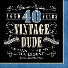 Creative Converting 16 Count Vintage Dude 40th Birthday Lunc