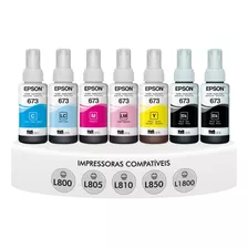 Kit De Tinta 7 Refis T673 Original Epson L800 L805 L810 L850