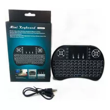 Mini Teclado Inalambrico Retroiluminado Led Smart Tv Android Teclado Negro Idioma Español Latinoamérica