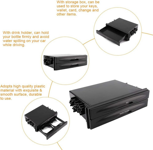 Portavasos Universal Doble Din Para Coche+caja De Almacenami Foto 6