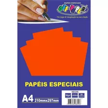 Papel Neon Laranja A4 180g 20 Folhas Off Paper