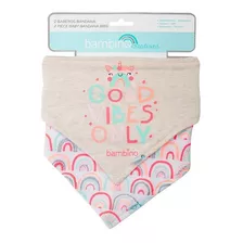 Set 2 Piezas Babero Bandana Bambino Arcoiris Gris