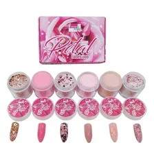 Coleccion De 6 Polvos Acrilicos Petal Rose Fantasy Nails