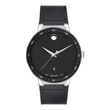 Reloj Movado Para Hombre Con Correa De Caucho Negro Con Zafi