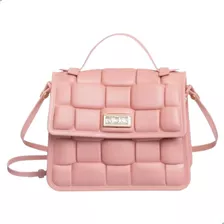 Bolsa De Lado E Alça Mão Petite Jolie Vic Trama Rosa