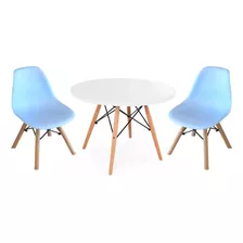 Juego Infantil Mesa Con Dos Sillas Kid Blanco Eames Escandin