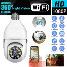 Cámara Ip Inalámbrica Wifi Bombillo Full Hd 1080p 360 Grados