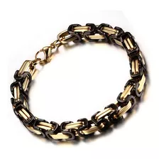 Pulseira Bracelete Quadrada Bizantino Preta E Dourada Comprimento 22.5 Cm Cor Preto/dourado Diâmetro 11.3 Cm