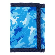 Billetera De Hombre Fortnite Neoprene Diseño Azul / Patchwo