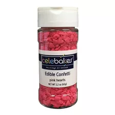 Sprinkles Celebakes Confetti Comestible Corazones Rosa 62 Gr