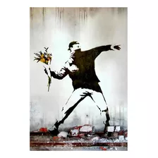Poster Quadro Em Mdf Banksy Buque Flor