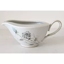 Lechera De Porcelana Tsuji Con Pimpollos Gris Y Celeste