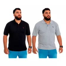 Kit 5 Camiseta Camisa Gola Polo Masculina Plus Size G1 G2 G3