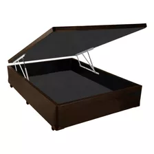 Cama Box Baú Mega Casal Corino Marrom 138x188x41