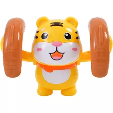 Brinquedo Tigre Gira Braços Som Luz Led Musical Infantil