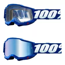 Óculos 100% Accuri2 Blue Motocross Off Road Downhill Trilha Cor Da Armação Azul Cor Da Lente Lente Espelhado Blue
