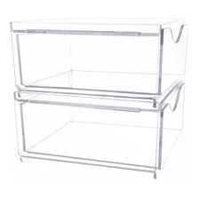 Organizador Multiuso Cristal Transparente 2 Gavetas