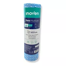 Pano De Limpeza Inoven Multiuso Rolo Bobina 28x50cm - 50 Panos Cor Azul