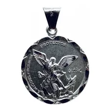 Medalla De San Miguel Arcángel Grande (deperlá Plata)