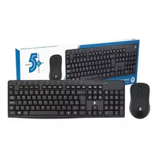 Kit Teclado Multimidia + Mouse S/ Fio 2.4ghz Preto C/anatel