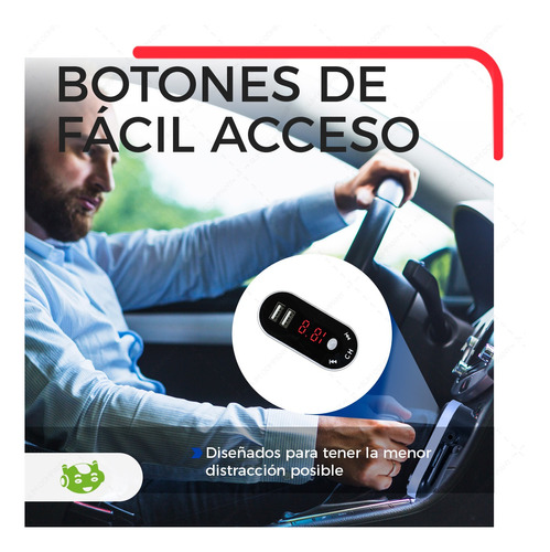 Transmisor Fm Auto Bluetooth Manos Libres Doble Usb 3.5mm Foto 3