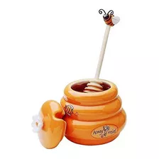 Jarra Miel Joie Ceramic Beehive Honey Pot Y Cucharón De Mad