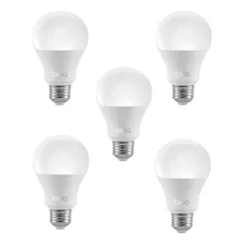 Kit 5 Lâmpadas Led Bulbo 9w 3000k Bivolt Brilia