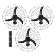 Kit 3 Ventiladores Parede 60cm 127v P/galpão Oficina Bar Osc