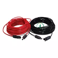 Fio Cabo 6mm 2m Preto + 2m Vermelho + Par Conector Mc4 Solar