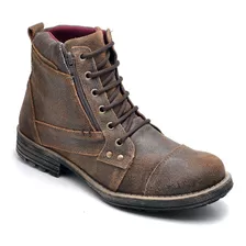 Bota Masculina Coturno Couro Legitimo Adventure Café Hype