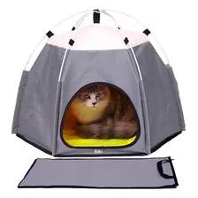 Soku Casa Perro Gato Mascota Carpa Interior Portable Estilo Color Gris