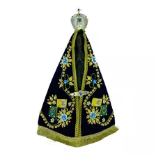 Nossa Senhora Aparecida Manto Bordado + Broche + Coroa