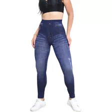 Kit 2 Calca Legging Jeans Fake Imita Jeans Premium P E