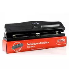 Perforadora Triton Metálica De 3 Huecos Ref. 103 