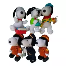 Colección Retro Peanuts Mcdonald's 6 Muñecos Peluche Snoopy!