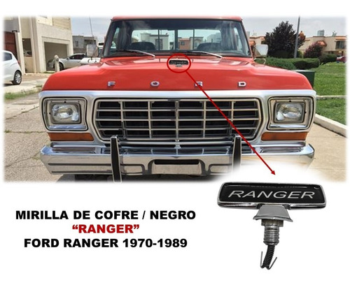 Emblema Para Cofre Ford Ranger 1970-1989 Color Negro/rojo Foto 2