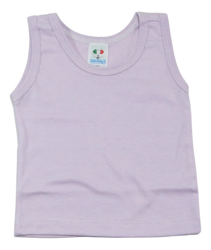 Kit 6 Camisetas Regata Bebê 100% Algodão Cores Sortidas