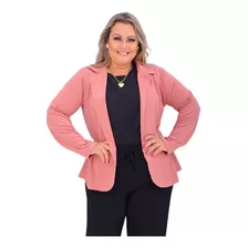 Blazer Feminino Casaco De Neoprene Plus Size G1 G2 G3 Babado