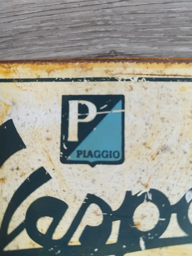 Cartel Vespa Service Piaggio Chapa Vintage Blanco — imagen 3