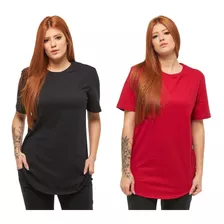 Combo 02 Camisetas Feminina Oversized Longline Swag C1