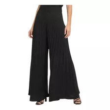 Calça Flare Plissada Pantalna Feminina Cós Super Confortavel