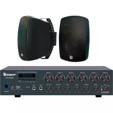 Kit Som Ambiente Sumay Sm-ap6000 2 Caixas Parede Preto 200w