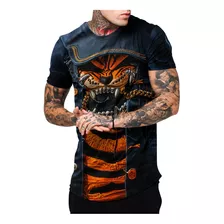 Camisa Masculina Streetwear Longline Animal Tigre Tigrinho