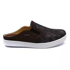 Sapatênis Slip On Mule Jeans Couro Masculino Tamanho Grande