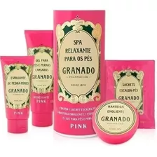 Kit Spa Relaxante Para Pés Pink Granado Hidrata Esfolia