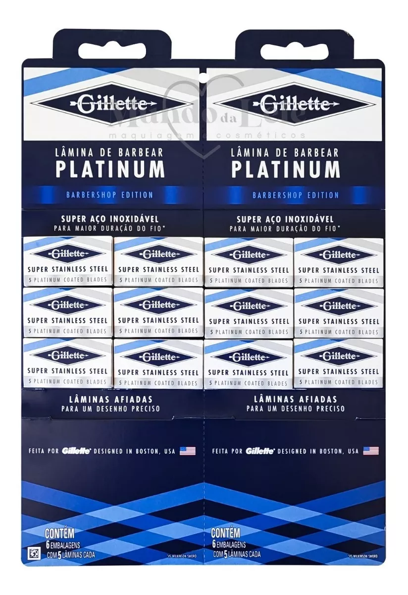 Lâmina De Barbear Gillette Platinum - 1 Cartela C/60 Un