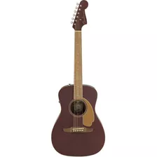 Guitarra Electroacústica Fender California Malibu Player Para Diestros Burgundy Satin Nogal Brillante