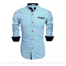 Camisa Gio Manga Larga Unicolor Para Hombre