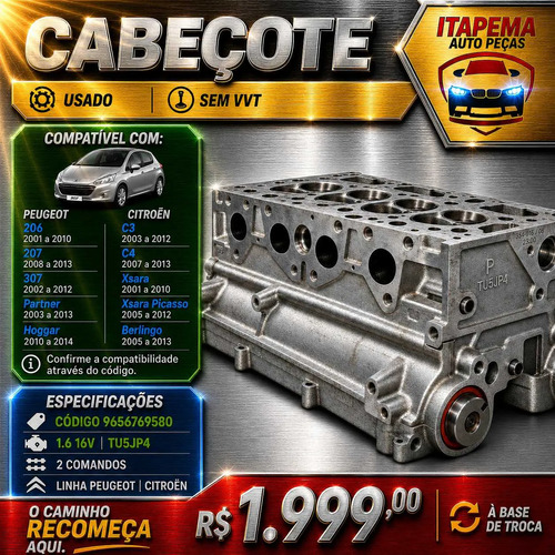 Cabeçote Citroen C3 C4 Peugeot 207 307 1.6 Flex 2007 2013